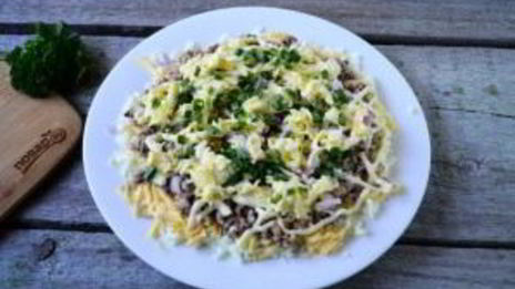 салат мимоза классический слоеный