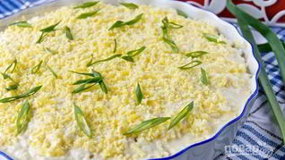 Салат Мимоза с горбушей консервированной