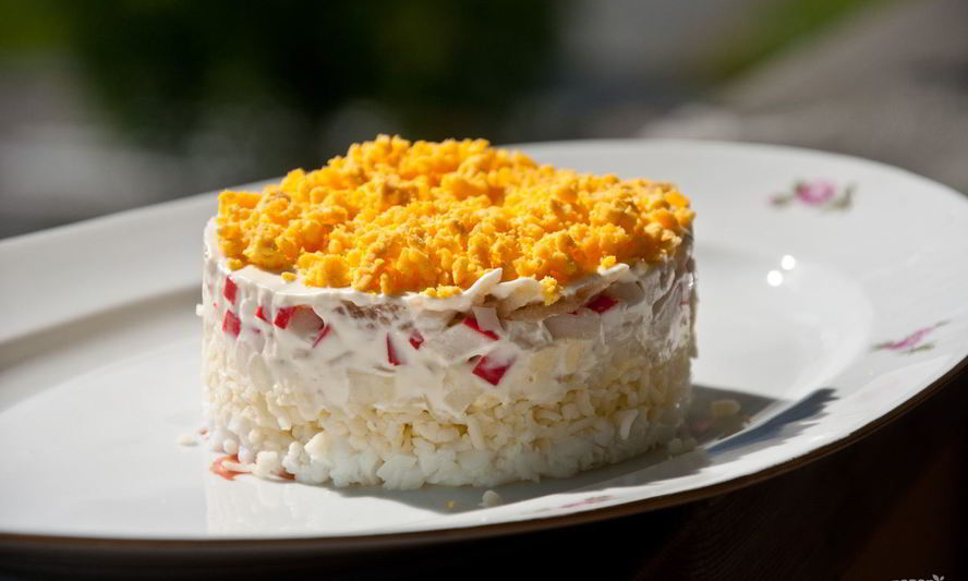 Рецепт салат мимоза с крабовыми палочками