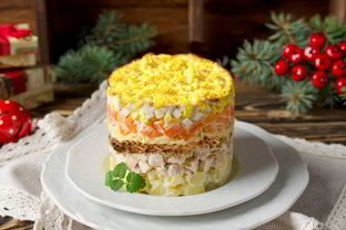 Салат мимоза с курицей