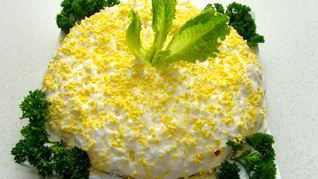 Салат Мимоза с огурцом