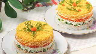 Салат Мимоза с рисом