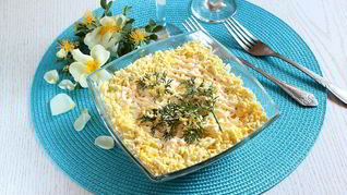 Салат мимоза с сайрой классический