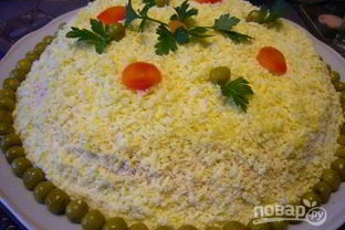 Салат Мимоза с сайрой