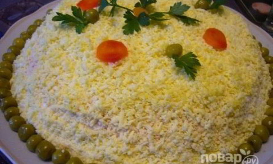 Рецепт салата мимозы с сайроя