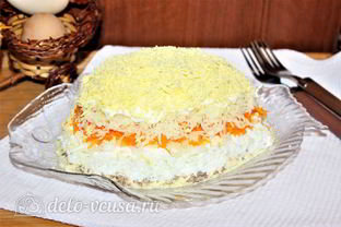 Салат Мимоза с сардиной