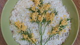 Салат Мимоза с сыром