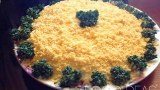 Салат Мимоза с яблоком