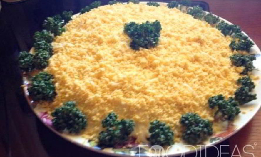 Рецепт салат мимоза с яблоком