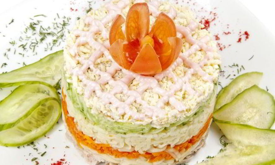 Рецепт салат мимоза со свежим огурцом