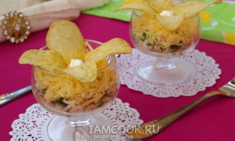 Рецепт салат орхидея с чипсами