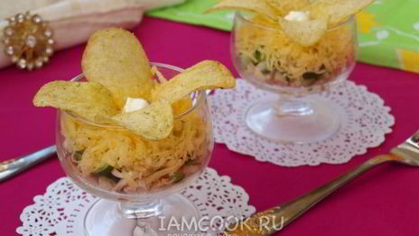 салат орхидея с чипсами