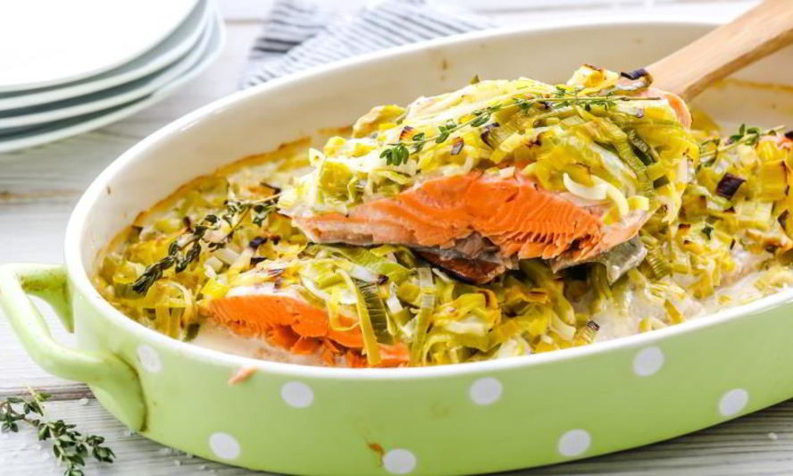 Рецепт чавыча под шубой из лука-порея