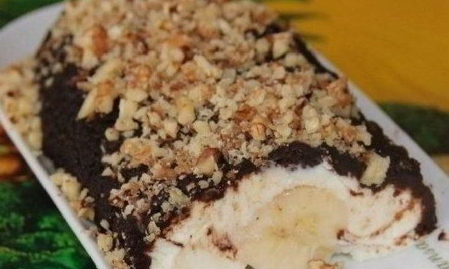 Рецепт десерт банан под шубой с творогом