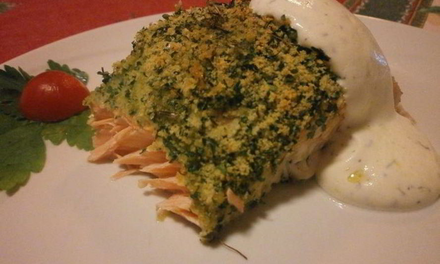 Рецепт филе семги под ароматной шубкой