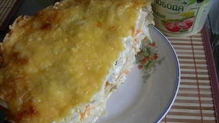 Куриное филе под шубой с картофелем