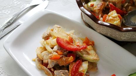 мясо свинина под шубой в духовке