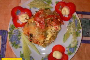 Мясо свинина с картошкой под шубой