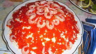 Салат Креветки под шубой