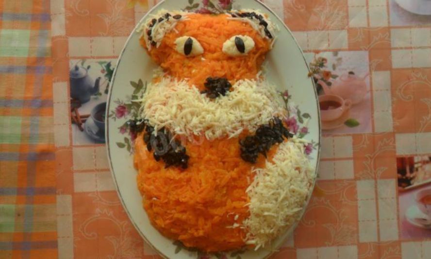 Рецепт салат лисичка с грибами под шубой