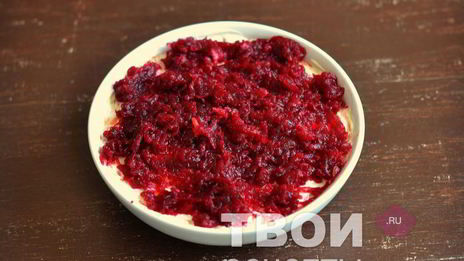 салат мясо под шубой