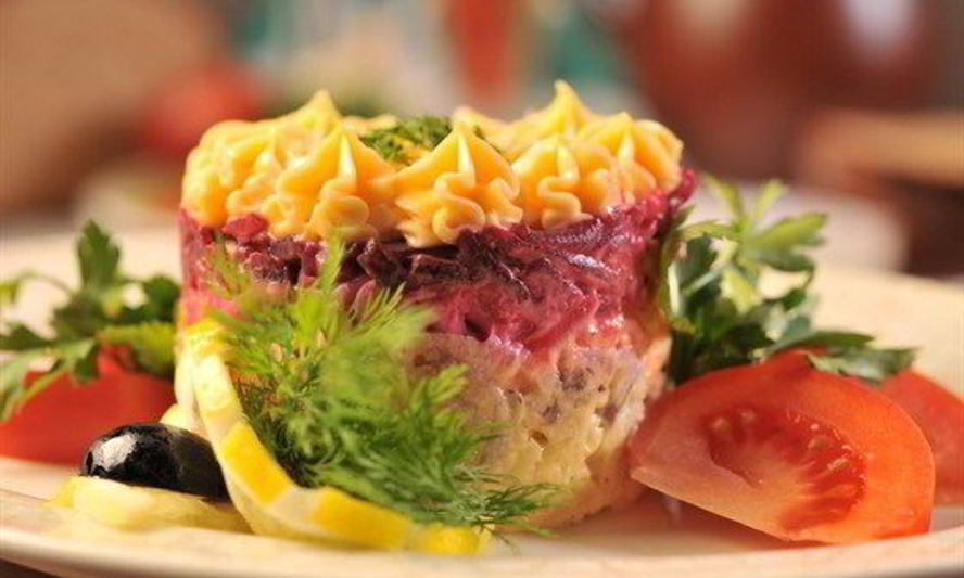 Рецепт сельдь под шубой с яблоком и лимонным соком