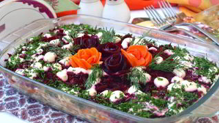 Сельдь под шубой с яблоком