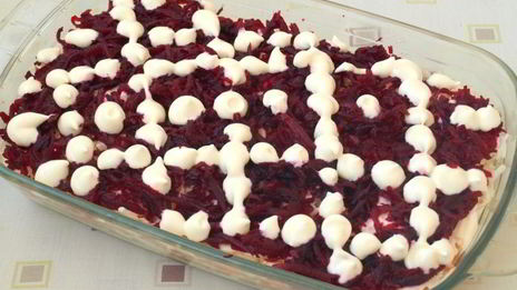 сельдь под шубой с яблоком