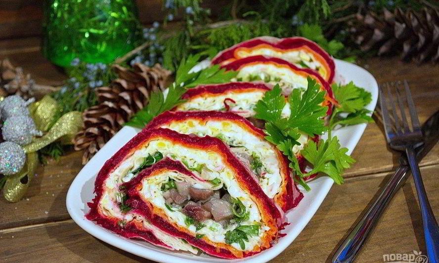 Рецепт сельдь под шубой в лаваше