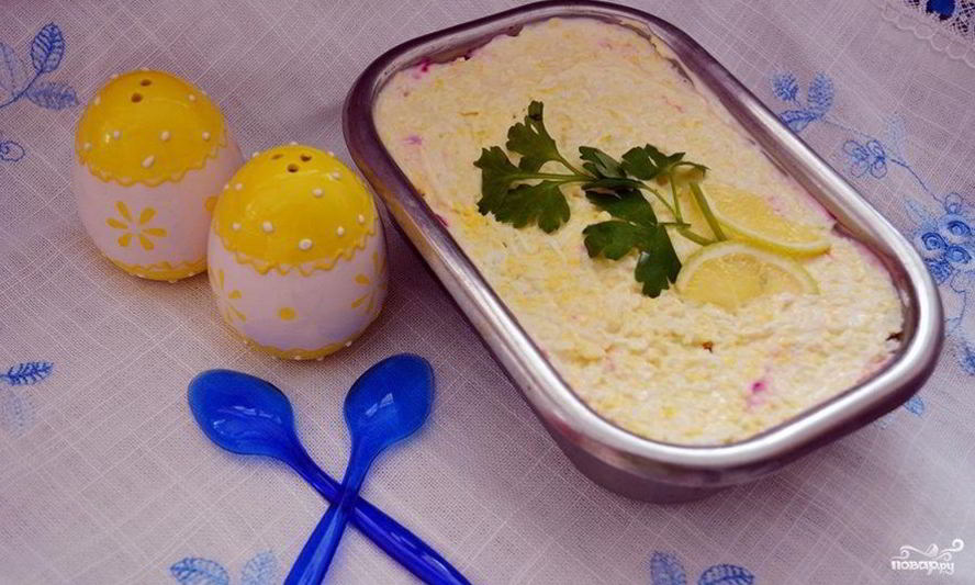 Рецепт селедка под шубой с плавленным сыром