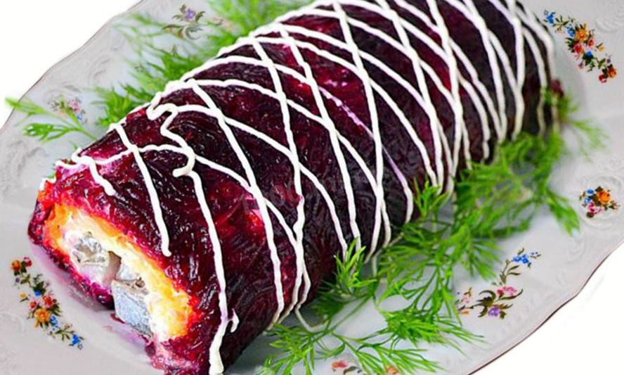 Рецепт селедка под шубой с яблоком рулетом