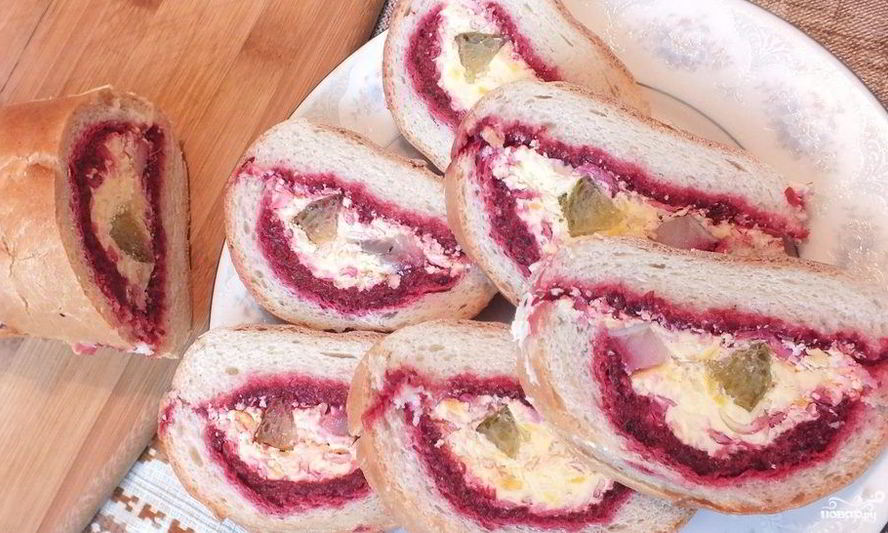 Рецепт селедка под шубой в багете