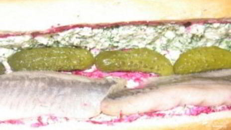 селедка под шубой в багете