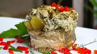 Судак под шубой из икры