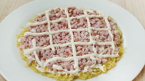 салат подсолнух с чипсами и балыком