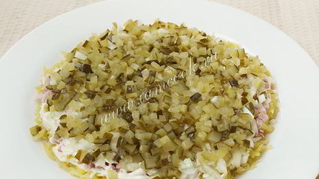 салат подсолнух с чипсами и балыком