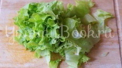 салат с карпаччо и лимонной заправкой