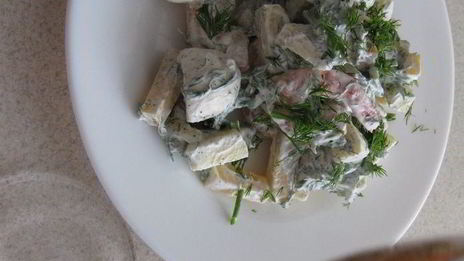 салат с креветками и яблоком