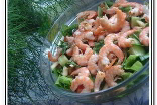 Салат с руколой и креветками