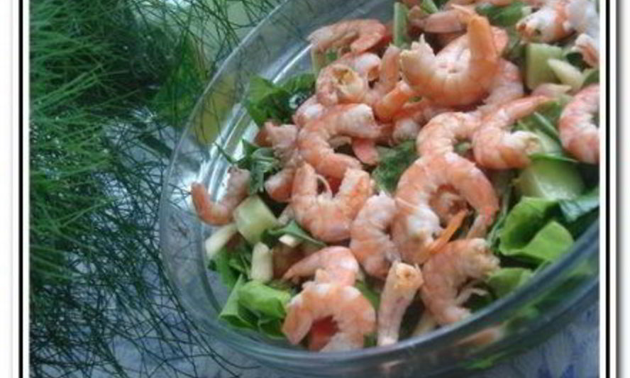 Рецепт салат с руколой и креветками