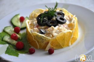 Салат с семгой и апельсином