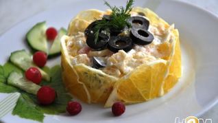 Салат с семгой и апельсином