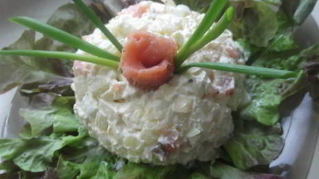 салат с семгой и брынзой