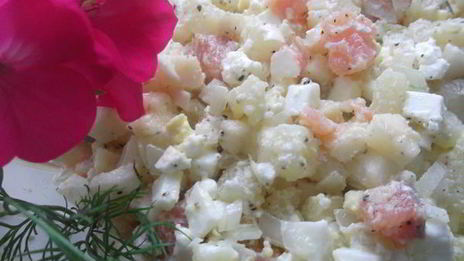 салат с семгой и брынзой