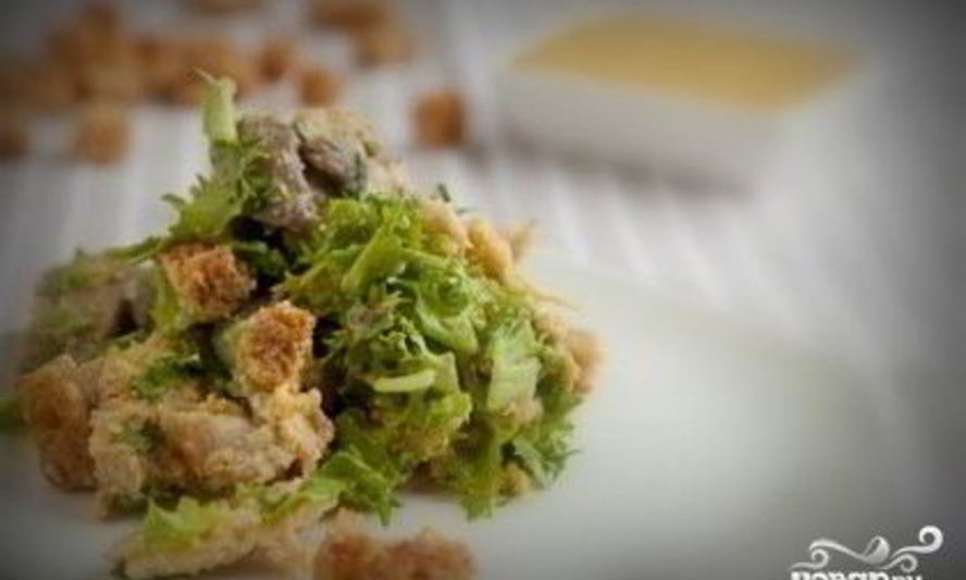 Рецепт салат цезарь с грибами