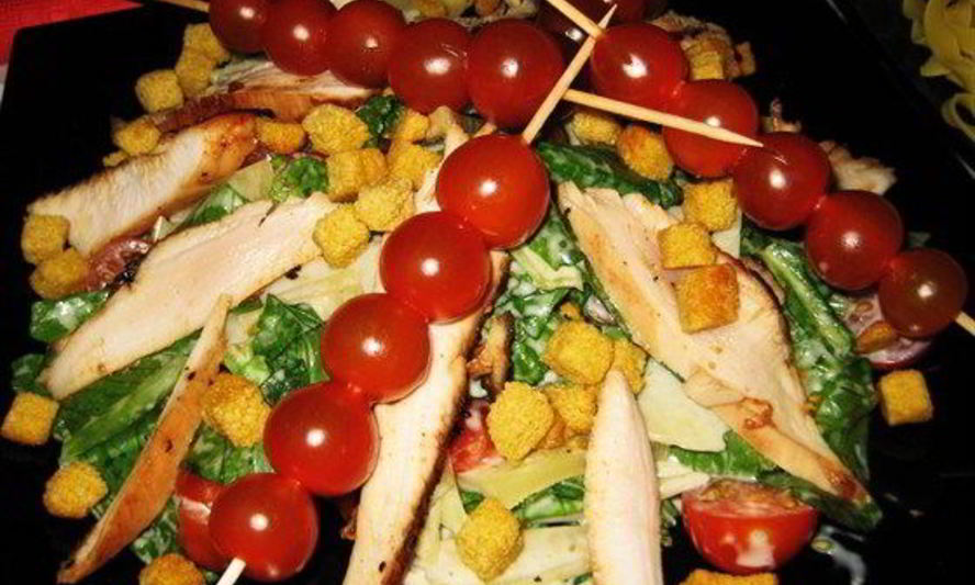 Рецепт салат цезарь с курицей и беконом