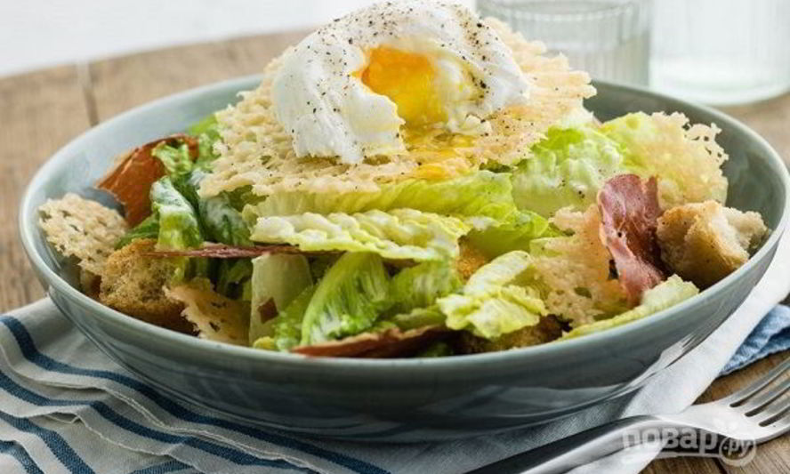 Рецепт салат цезарь с прошутто