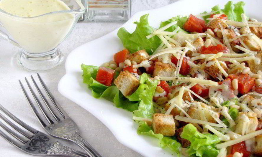 Рецепт салат цезарь с семгой по-сибирски