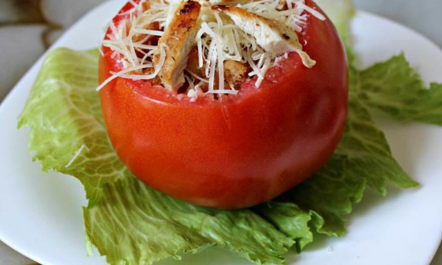 Рецепт салат цезарь в томате