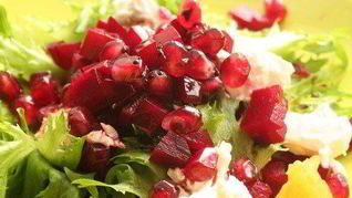 Винегрет с апельсином и козьим сыром